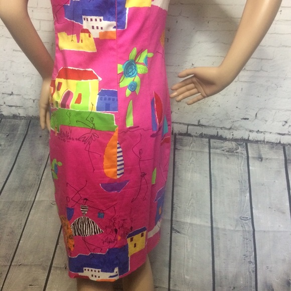 Tropical Sailboats Keyhole Dress - Picture 5 of 6